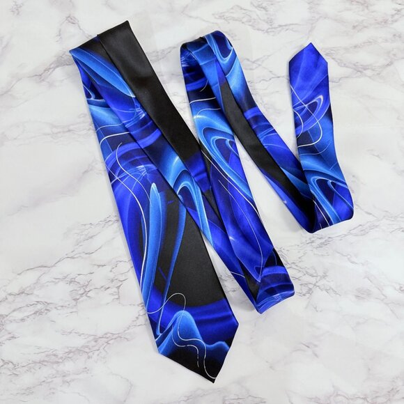 Jerry Garcia Another Butterfly Collection 61 Blue Silk Neck Tie Abstract Pattern - Picture 3 of 10